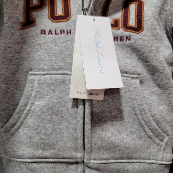 Kids Polo Sweat Suit, Grey, 9 Months - Picture 2 of 6